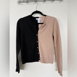 Two-Tone Black and Tan Women's Sweater